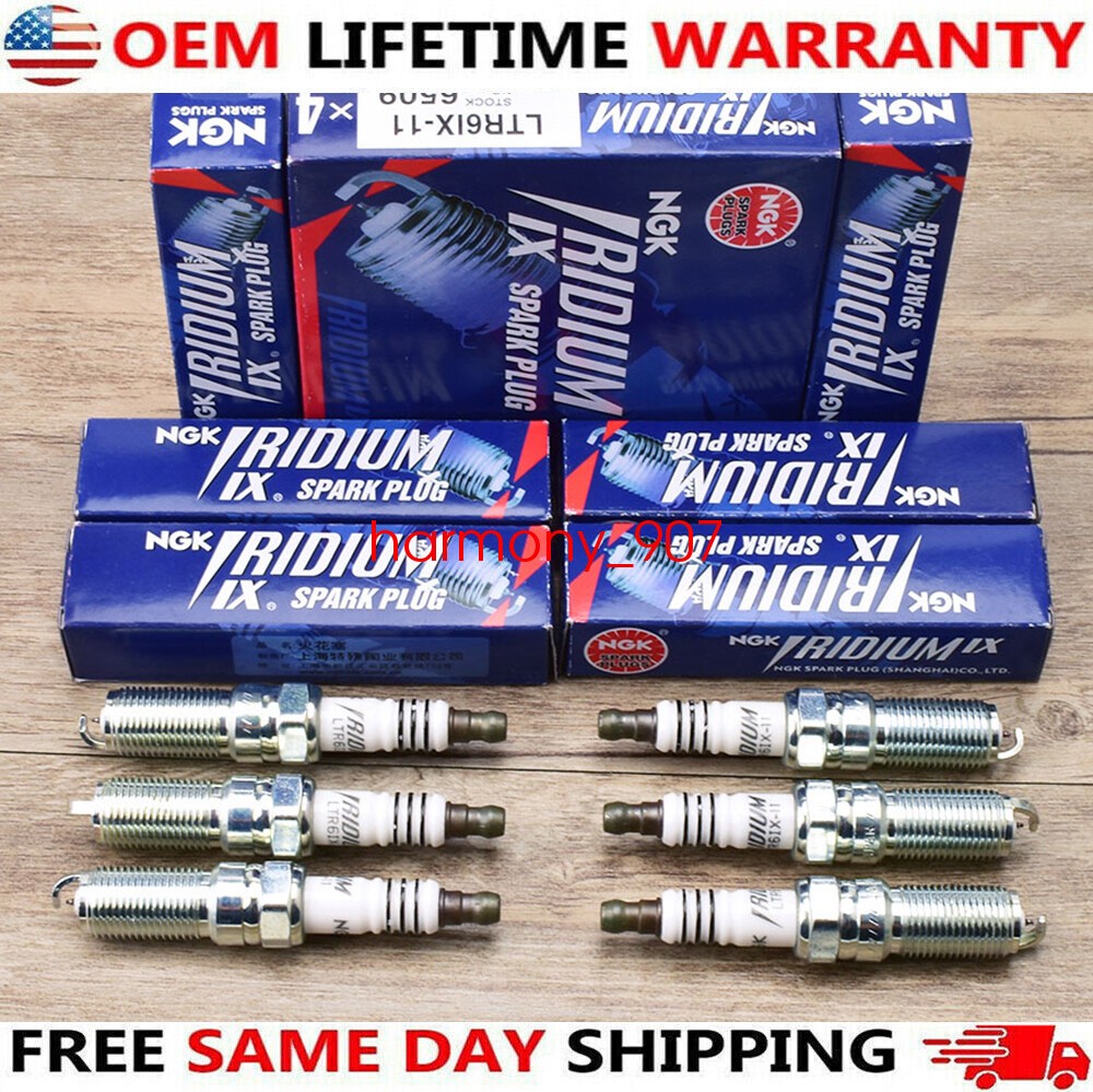 6P Genuine OEM Iridium IX Spark Plugs NGK #6509 LTR6IX-11 For 2011-15 Ford 5.0L
