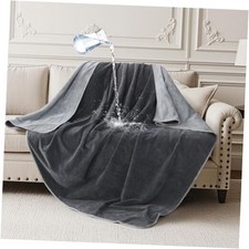 Waterproof Blanket for Couch: Reversible Leakproof Love Blanket 40" x 60" Grey