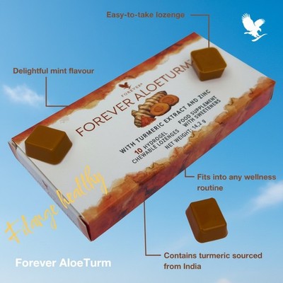 3 Pack Of 10 Forever AloeTurm - Innovative Immune Support with Zinc & Turmeric 