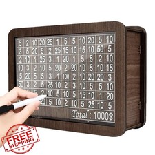 Cash Vault Wooden Piggy Bank Savings Box 1000 Dollar Small Size