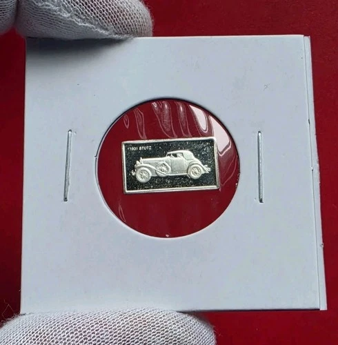Vintage 1931 Stutz Car - 1.6 Gram .925 Sterling Silver Mini Bar Proof Ingot