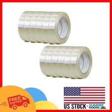 Heavy Duty Clear Fiberglass Reinforced Strapping Tape - 1 in. x 60 yds 12 Pack 