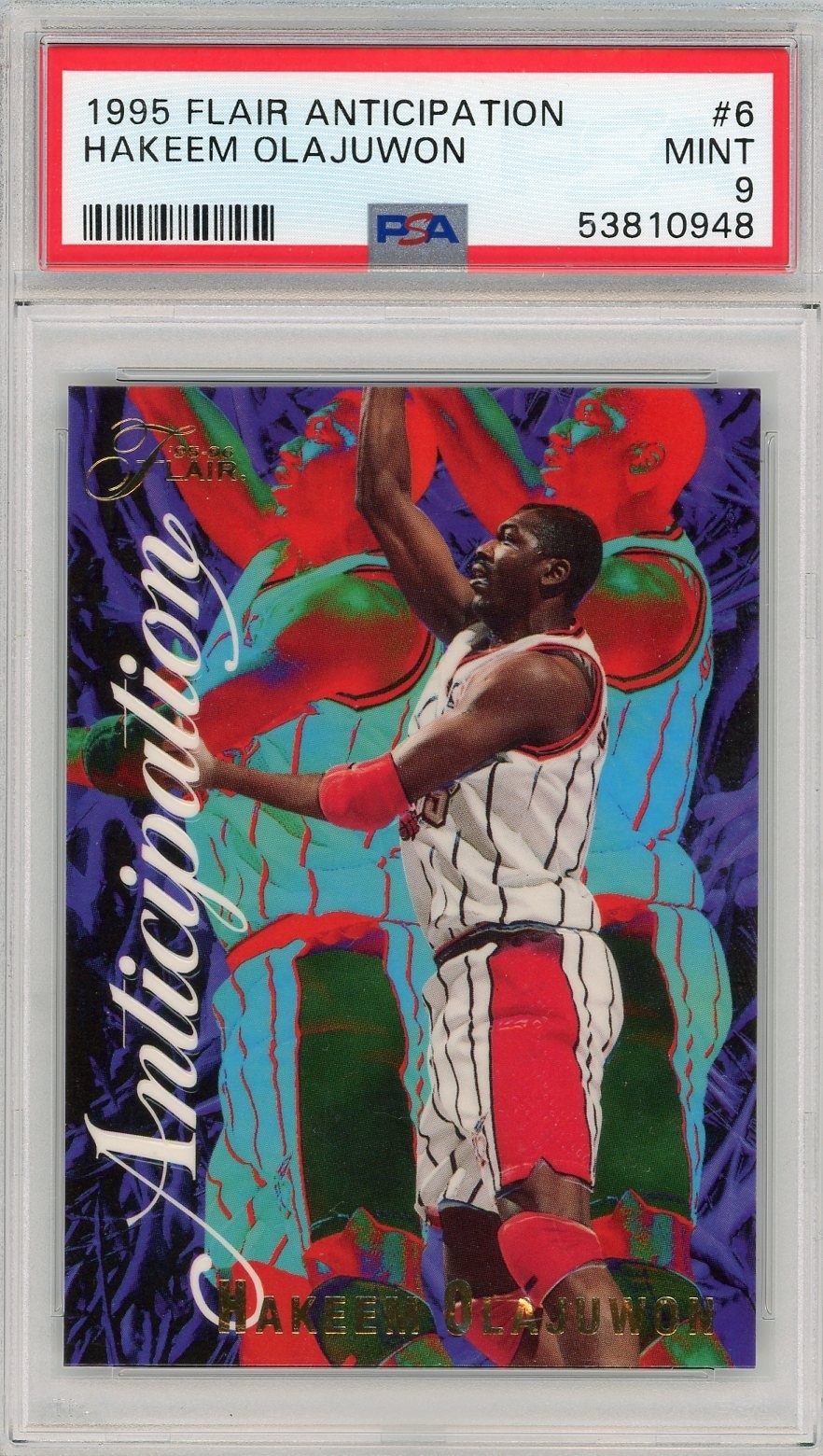 Hakeem Olajuwon 1995 Flair Anticipation #6 PSA 9