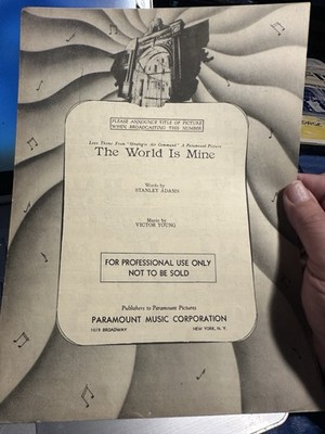 1953 JAMES STEWART Movie Sheet Music STRATEGIC AIR COMMAND  The World Is Mine 