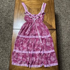 Victoria  s Secret Angels Sleep Dress Fuchsia Pink Paisley Sheer Women  s Large