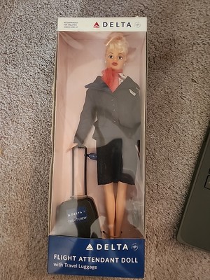 Delta Flight Attendant  Fashion Doll With luggage