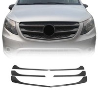KüHlergrill Leiste Grillleisten FüR Mercedes Vito W447 2014-2019 Chrom Dunkel 5X