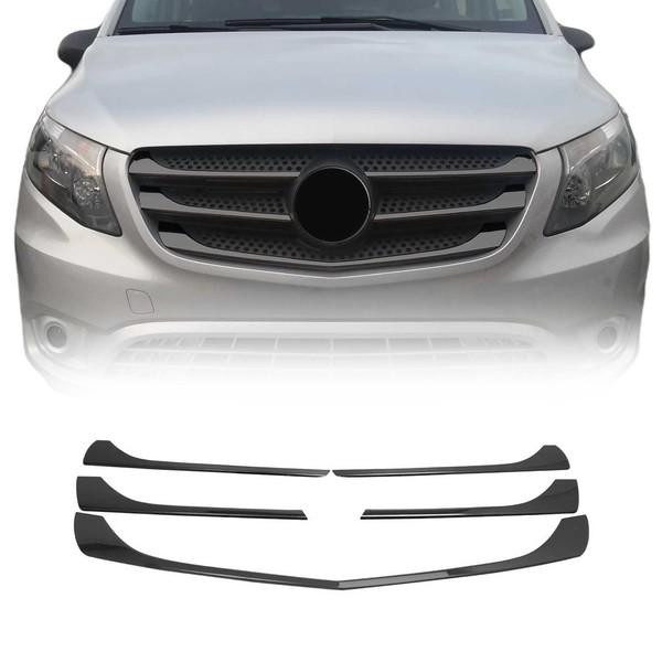 KüHlergrill Leiste Grillleisten FüR Mercedes Vito W447 2014-2019 Chrom Dunkel 5X-image