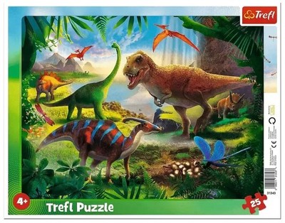 Puzzle ramkowe 25 elementów. Dinozaury - Trefl
