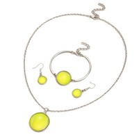 3Pcs Sporty Jewelry Set Fashion Earrings Necklace Bracelet For Women Girls