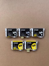 5 x Genuine Epson 69 Black And Yellow Ink Cartridges