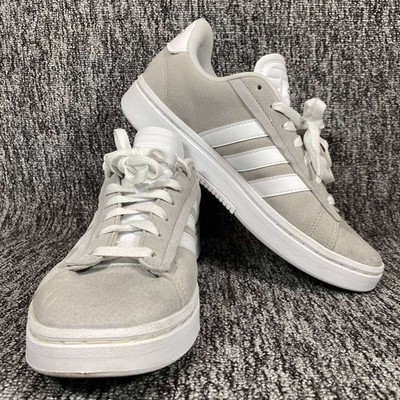 Adidas Grand Court 2.0 Women Size 10 Grey Suede Low Top Sneakers ID5288
