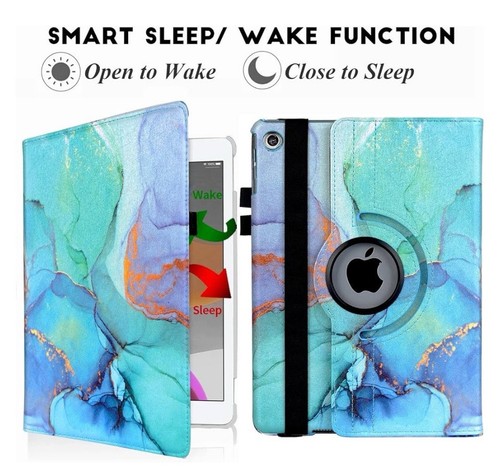 iPad case 360 degree rotation Protective Stand Cover Auto Wake Sleep Function - Picture 6 of 7