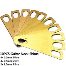 10x Brass Guitar Neck Shim 0.2mm 0.5mm 1mm Assortment for Electric-Guitar E-Bass