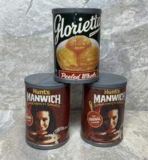 Lot Of 3 - Vintage 70s Hunts Manwich  Glorietta Toy Play Food Plastic Cans