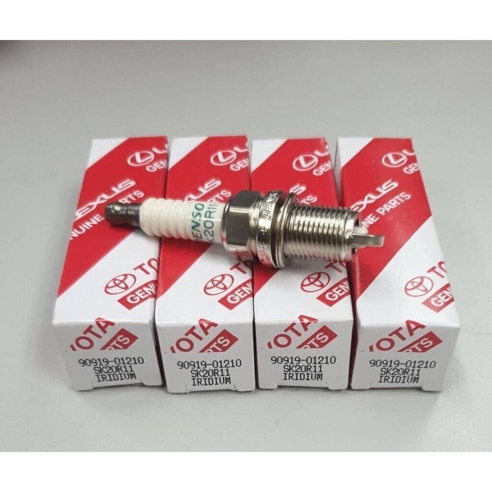 4PCS Genuine DENSO Iridium Spark Plugs OEM 90919-01210 SK20R11 3297 for Toyota
