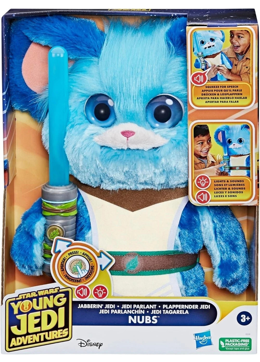 Hasbro Star Wars Young Jedi Adventures Jabberin' Jedi Nubs, Electronic Plush