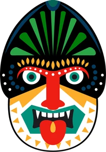 Tribal Tiki Totem African Mask Self Adhesive Vinyl Sticker