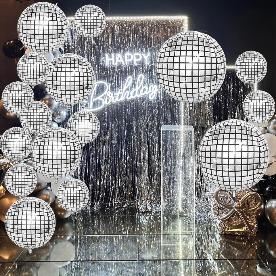 Palloncini Disco,16 Pezzi Palloncini Di Alluminio Da Discoteca,Palloncini Foil,  - Immagine 4 di 4