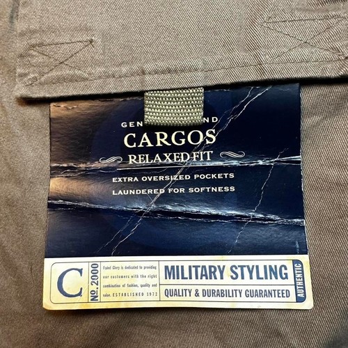Pantalones estilo vintage descoloridos gloria cargo estilo militar calce relajado 36x32 totalmente nuevos - Imagen 2 de 6