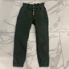 Veronica Beard Tedi Tapered Leg Pants Sz 30/10 High Rise Stretch Army Green