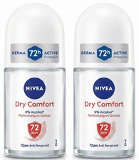 2 Pack Nivea 72H Dry Comfort Roll On Anti Perspirant 25 ML Travel Pocket Size