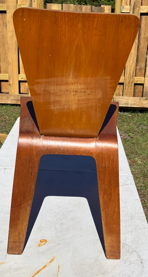 ¡SILLAS DE MADERA CONTRACHAPADA DOBLADA THADEN-JORDAN! MCM clásico Foto 3 de 4