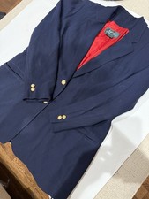 Women s Lauren Ralph Lauren Navy Blue Blazer W Red Lining And Gold Buttons