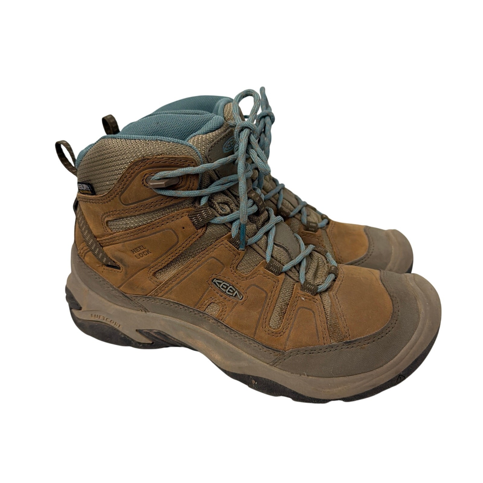 Keen Boots Womens Size 7.5 Circadia Mid Waterproof Hiking Brown Blue