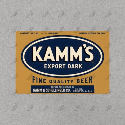 Vintage KAMMS Beer Metal Sign Export Dark Collectible Brewery #967260