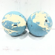 2 Vintage Duck Pin Bowling Balls Turquoise And  White Swirl 3 Lbs 7 Ozs