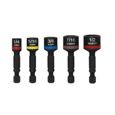 Klein Tools Magnetic 2 Inch Shaft Power Nut Setters 5 Pieces