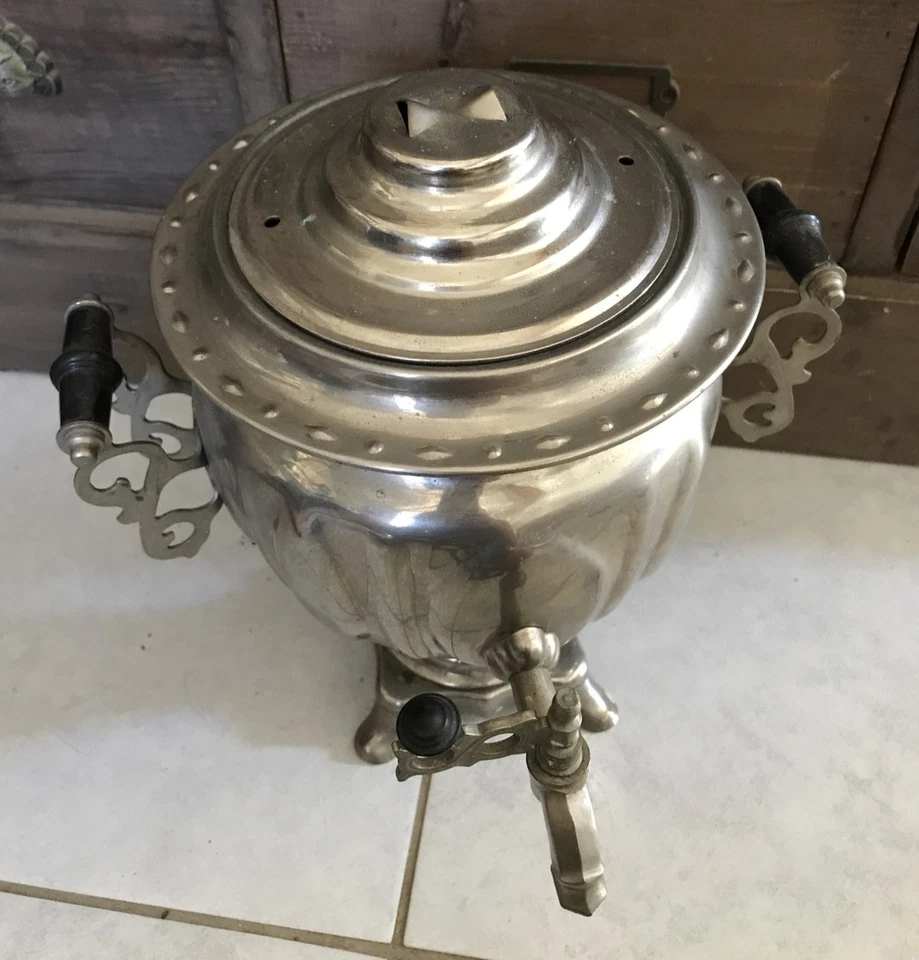 Ancien Samovar Électrique Russe En Inox - Photo 2/4