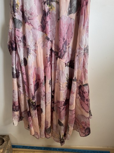 R&M Richard’s Pink Floral Dress Shimmery W/Cover Up 2 Piece Set Women’s Size 16W - Picture 14 of 14
