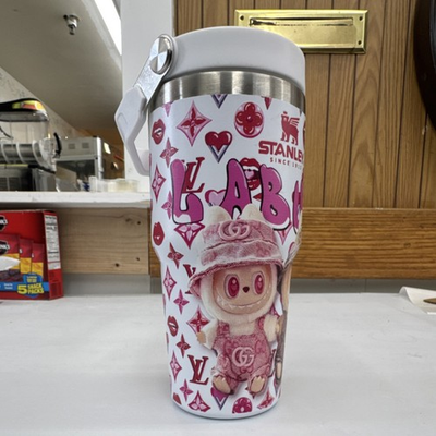 #ad #ad Stanley 20oz White Pink Hearts Novelty Tumbler With Handle $16.95