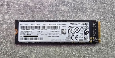 256GB Western Digital Festplatte SN730 NVMe M.2 2280 SSD mit Wärmeleitpad