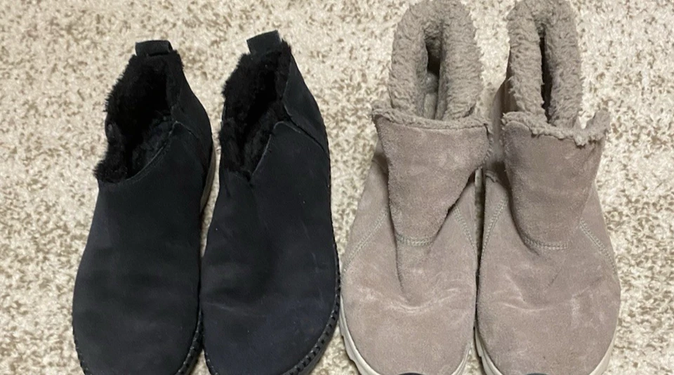 Women's SKECHERS SUEDE ANKLE BOOTS Size 10M 2 PAIR - Image 3 of 4