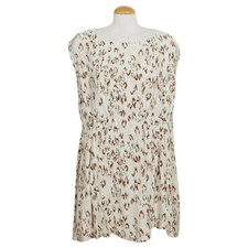 FREE PEOPLE Ivory Fake Love Animal Print Crepe Mini Dress L