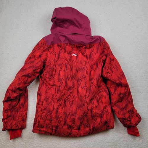 Kjus Girls Red Geometric Softshell Ski Winter Jacket Coat Size 164 Age 12/14 - Picture 2 of 11