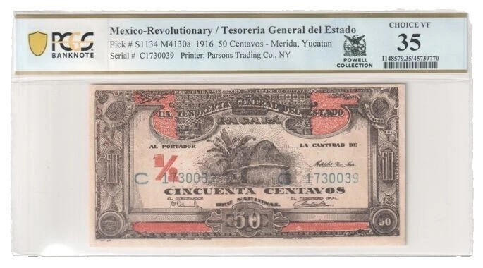 1916 Year Mexican Paper Money