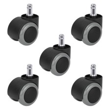 5/set Office Chair Caster Wheel Dia 2" Heavy Duty PU Rubber Castors