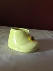 Vintage Yellow Baby Shoe Baby Shower Cake Topper Glass