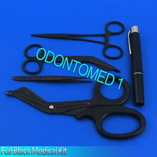 Full Black Medical Kit Diagnostic EMT Nursing Surgical EMS Student Paramedic,5Pc
