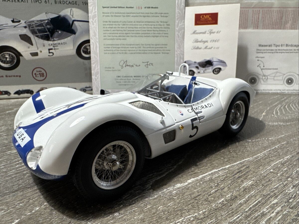 1:18 CMC M-062 Maserati TIPO 61 BIRDCAGE 1960 #5 signed Ltd 1:18 CMC M-062 Maserati TIPO 61 BIRDCAGE 1960 #5 signed Ltd