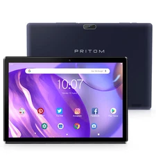 PRITOM 10 inch Android Tablet, 32GB 10" Pad Quad-Core Processor 5000mAh Wifi