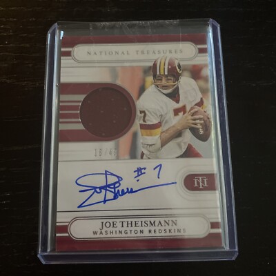 2020 Panini National Treasures Patch Auto Joe Theismann /49 Player Worn #MTS-JT