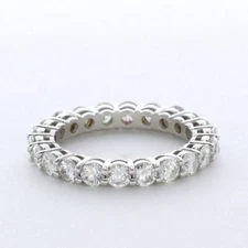 4 Carat F SI1 Round Brilliant Natural Certified Diamonds Platinum Eternity Band