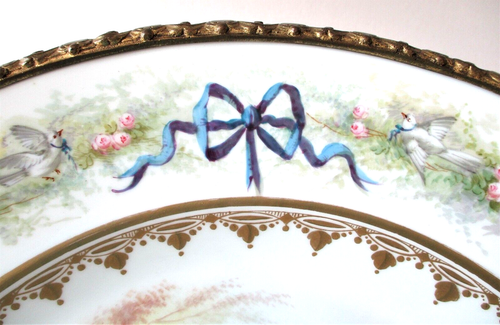 Large 1800s French SEVRES Centerpiece BOWL & STAND Gilded Bronze HP - 第 8/10 張圖片