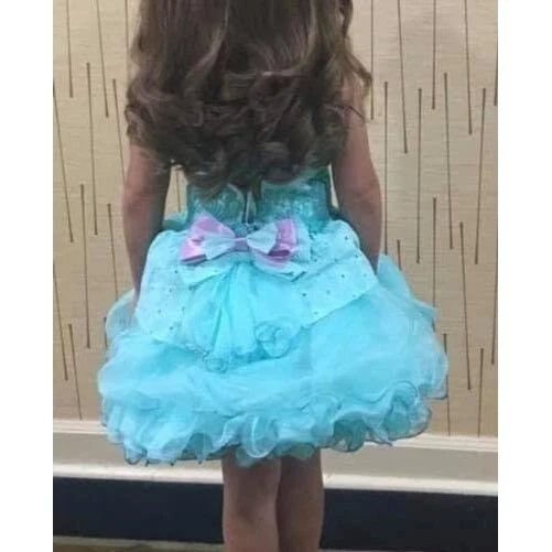 Vestido de 2 piezas azul agua y lila natural para niñas talla 5-7 Foto 2 de 4