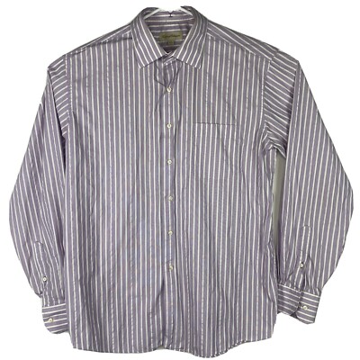 Tommy Bahama Mens Striped Cotton Long Sleeve Button Down Shirt 16.5 36-37